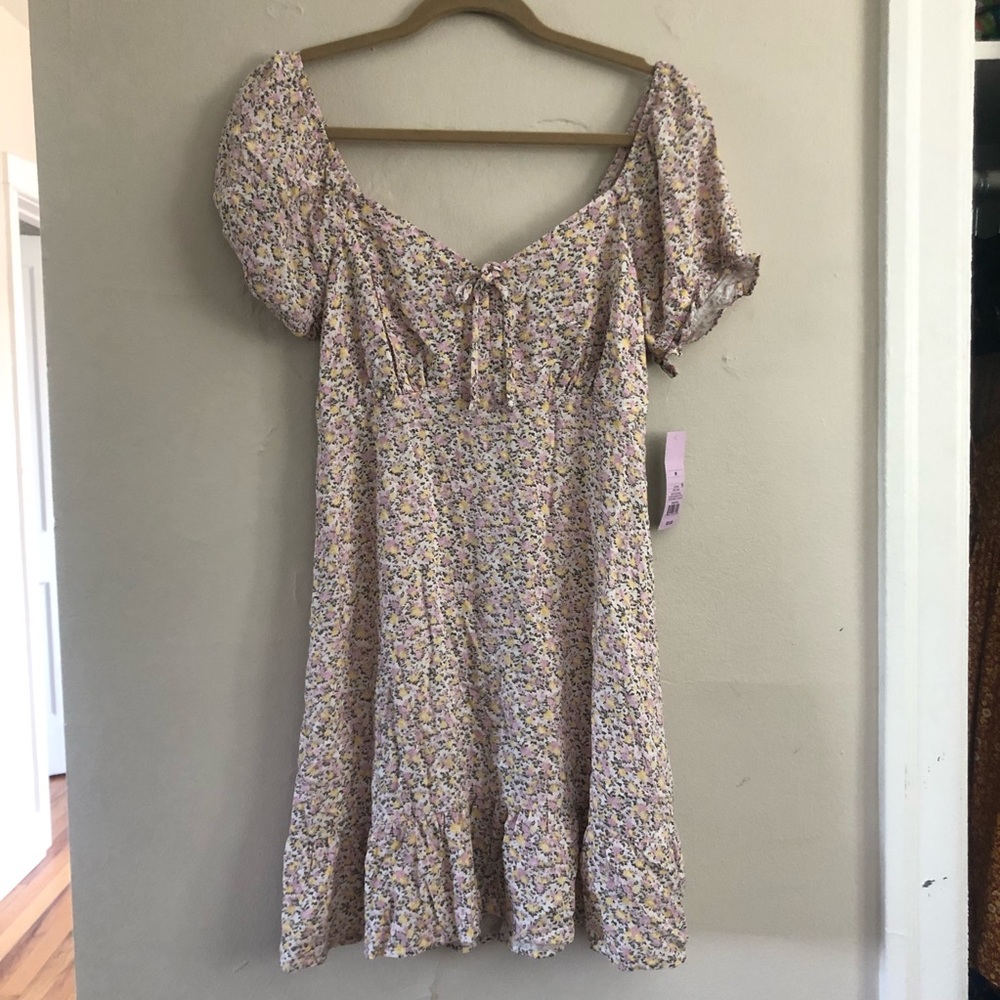 Wild Fable Sweetheart Ruffle with Tie-Back Dress